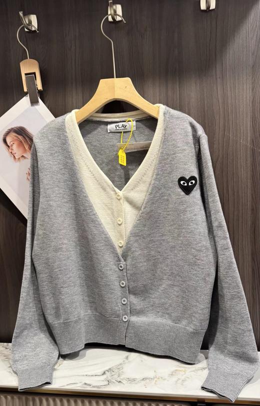 F011393温柔撞色假两件内搭设计V领针织开衫女款 商品图14