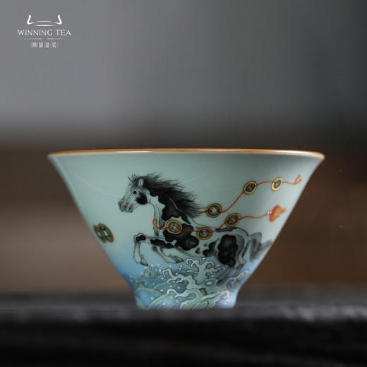 问鼎鼎峰系列天青精工款斗笠杯（马上有钱） 商品图0