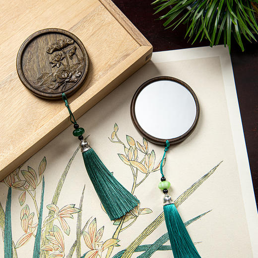 帝王之木金丝楠，金玉满堂如意梳&随身镜 商品图2