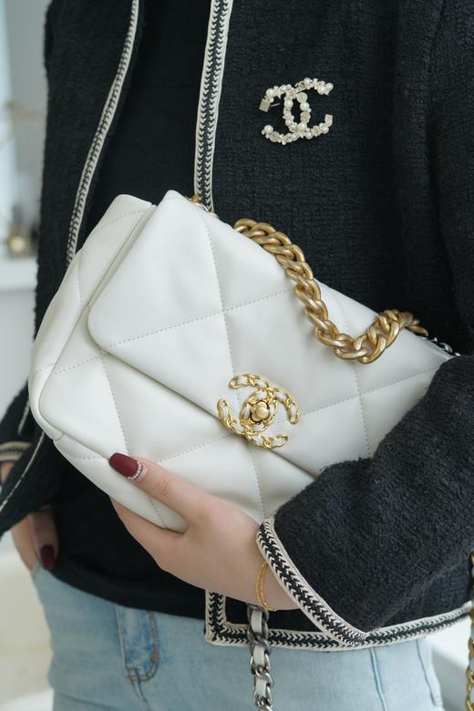 CHANEL香奈儿 19Bag 系列翻盖双链条 羊皮 单肩斜挎包 （大中小号）（LZ*MM） 商品图4