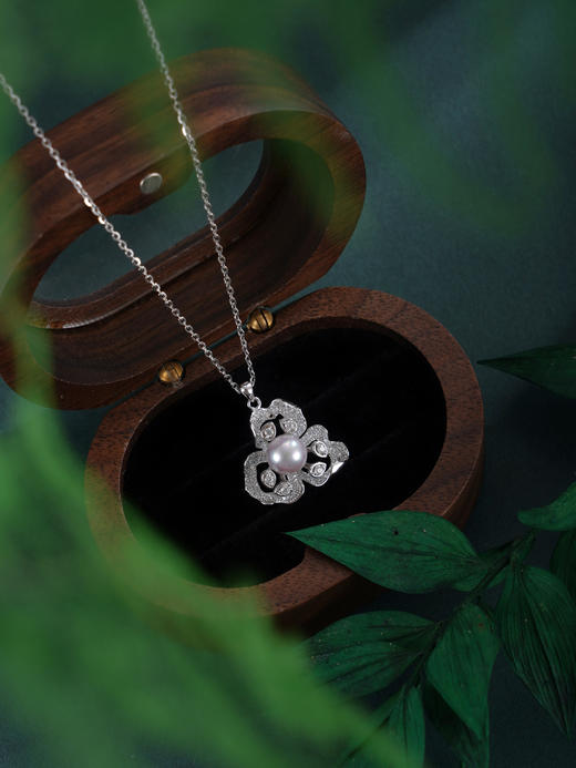 子佩集【花妍寄情】银S925珍珠惜王妃套链【XXDZ050】6mm珠三瓣花2601 商品图2