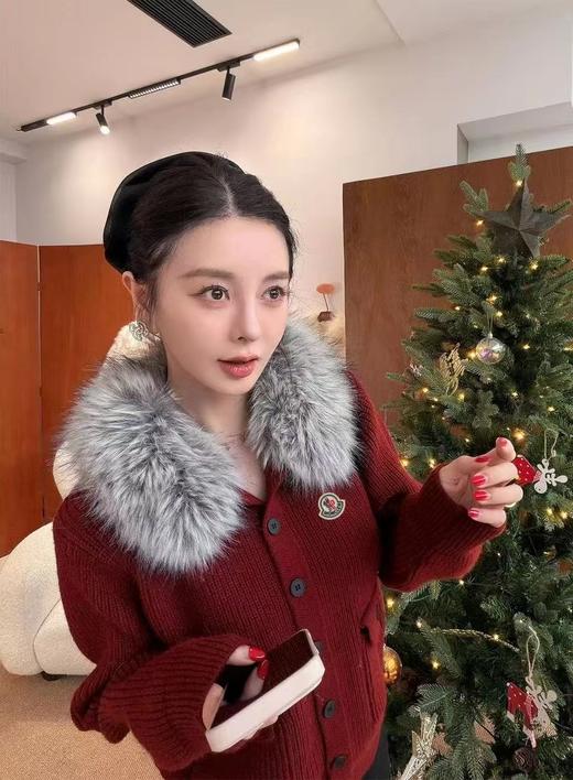 F011392秋冬毛领刺绣拉链软糯亲肤针织毛衣外套女 商品图3