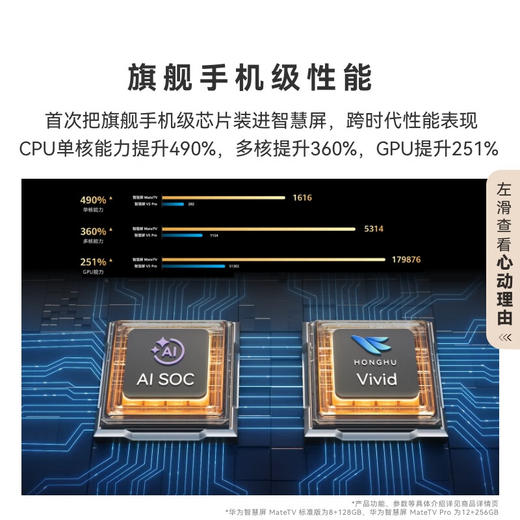 华为智慧屏 MateTV Pro 98吋（HD98EDIJ）旗舰手机级性能 灵犀创新交互 鸿鹄Vivid画质 4K超高清液晶平板电视机 98英寸 商品图2