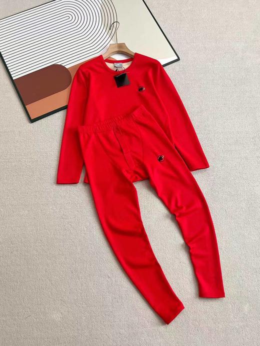 F011359保暖羊绒打底衫套装喜庆中国红套装 商品图0