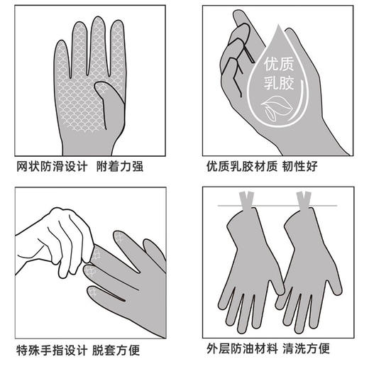 做家务洗碗耐用劳务手套保护手中厚款乳胶手套 商品图4