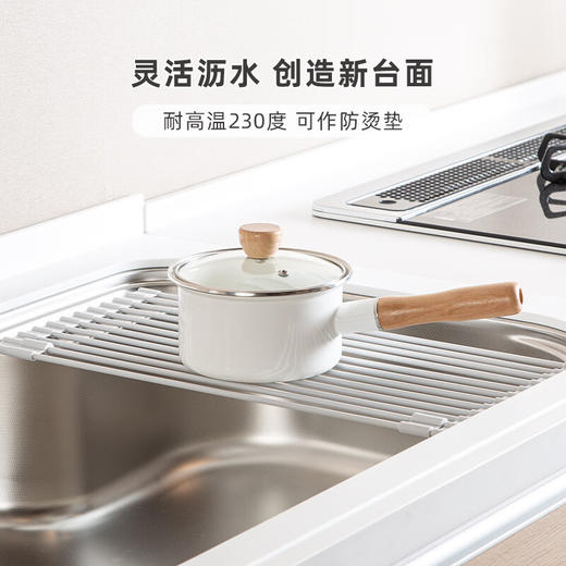 厨房碗盘水槽置物架家用可折叠伸缩沥水架 商品图1