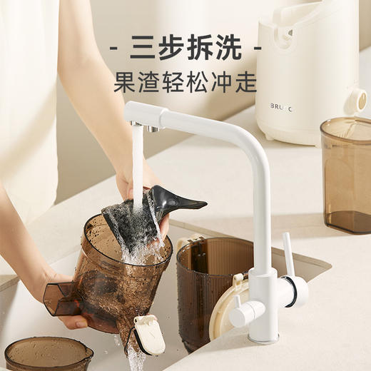 【免切整颗榨 纯汁无渣感】BRUNO混合榨原汁机130mm超大口径BZK-ZZJ01 柔音强榨 98%纯汁率 三步拆洗 三重过滤网 可榨多筋果蔬 西芹/生姜都能榨 不挑软硬食材 商品图3