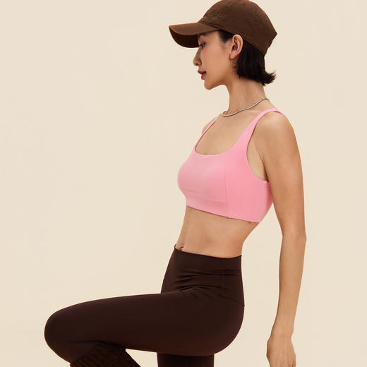 【限时秒】YOGACODE【火树银花系列】方领宽肩带运动内衣一体杯收副乳瑜伽文胸DWC116070 商品图1