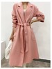 F011391冬季新款粉色羊绒双面呢子大衣女长款外套 商品缩略图2