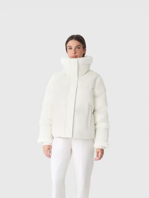 一店k（太哇塞了！订单货！）又又又来好东西啦！🤤贵妇级别！太高级了！750蓬90白鸭绒！二合一设计！北欧科技面料！羊毛点缀！三种面料拼接！四层防钻绒面料！贵贵快上万了都 M家羊毛拼接羽绒夹克 商品图6