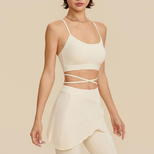 【限时秒】YOGACODE【火树银花系列】吸湿速干运动内衣女一体杯交叉绑带瑜伽背心DWC116007 商品图3