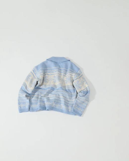 F011305女士雪花提花撞色费尔岛针织纽扣开衫外套 商品图10