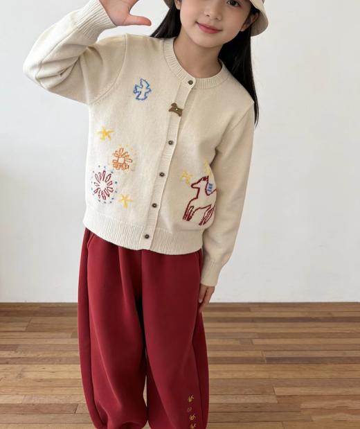 F011371儿童马年元素刺绣图案服装羊毛衫+灯笼裤套装 商品图14