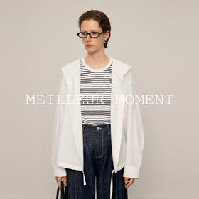 【商场同款】麦檬春秋柔软长绒棉连帽极简衬衫5G8122541Q