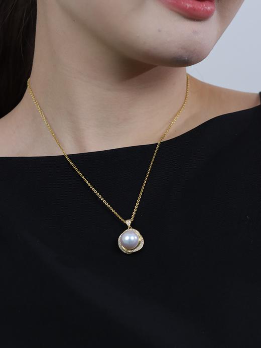 【挚友限定】Rose 极光淡水爱迪生珍珠项链12-13mm 925银强光锆石 商品图2