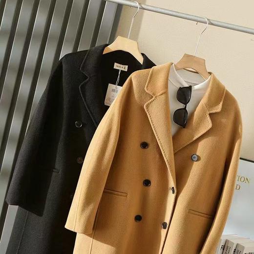 F011396女装新款羊毛羊绒双面呢双排扣长款大衣 商品图2