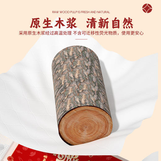 【万事如意❗大吉大利】4D空气压花，舒适柔韧，漫花暴富悬挂式抽纸6提箱装卫生纸抽纸家用实惠装原木4层加厚抽纸。rf 商品图3