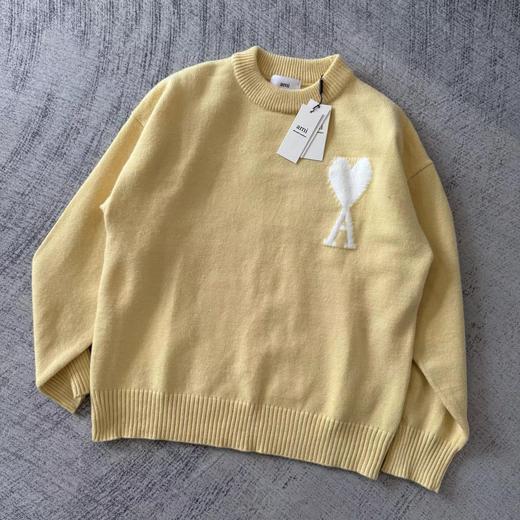 F011320男女同款小心形圆领白色ADC云朵毛衣 商品图10