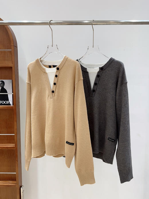 纯原剪89.2%绵羊毛+10.8%山羊绒M*CO假两件羊绒衫 商品图13