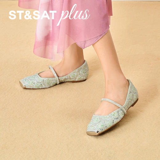 【星空系列】星期六26春新款金属方头满钻一字带玛丽珍SSE1111093 商品图5