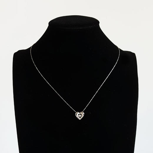 周大福AU750白金镶天然经典简约心型0.152克拉钻石吊坠项链13.1*12.5*4.7MM（皆取最大值）链长：48CM（长度可调节）251225TJ07 商品图7