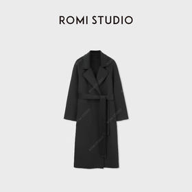 ROMI STUDIO“山羊绒大衣”16微米细腻光泽收腰毛呢外套 RWCWW87286