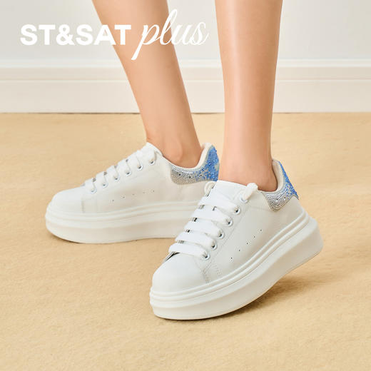 星期六26春新款精致渐变闪钻鞋尾小白鞋SSE1112001 商品图8