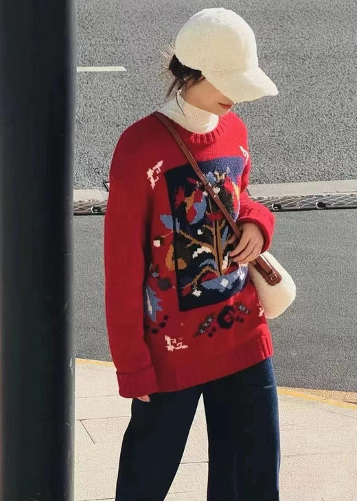 极限亏清 独家圆正 小禾 福寿三多 艺术刺绣 重磅合股羊毛 套头针织 商品图0