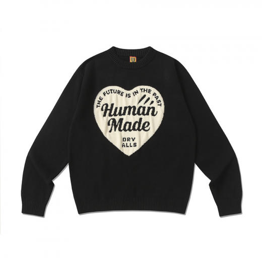 【时髦这件事要上高度】2026日系潮牌复古human爱心毛衣！林俊杰同款秋冬针织长袖男女上衣！ 商品图3
