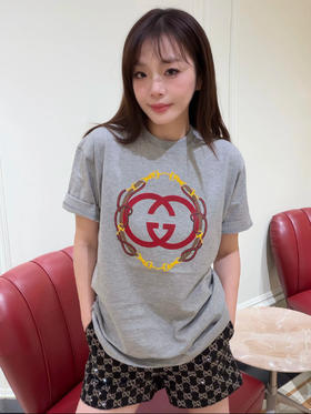古驰 2026限定新品 心动登场 灰色马衔扣T恤(KX*MM)