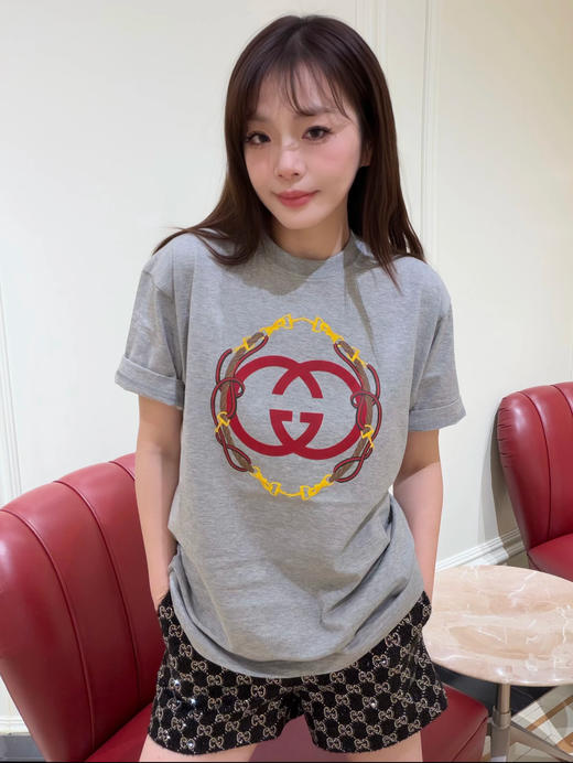 古驰 2026限定新品 心动登场 灰色马衔扣T恤(KX*MM) 商品图0