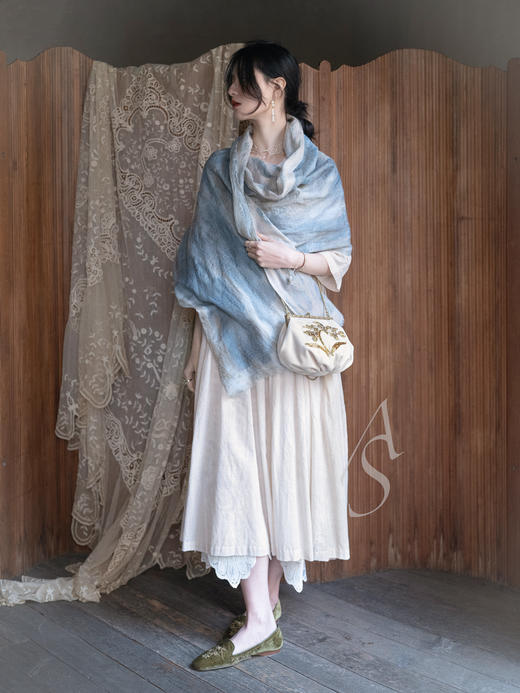 Beatriz Palacios 银镀金霜白色古董玻璃耳环（一对） 商品图3