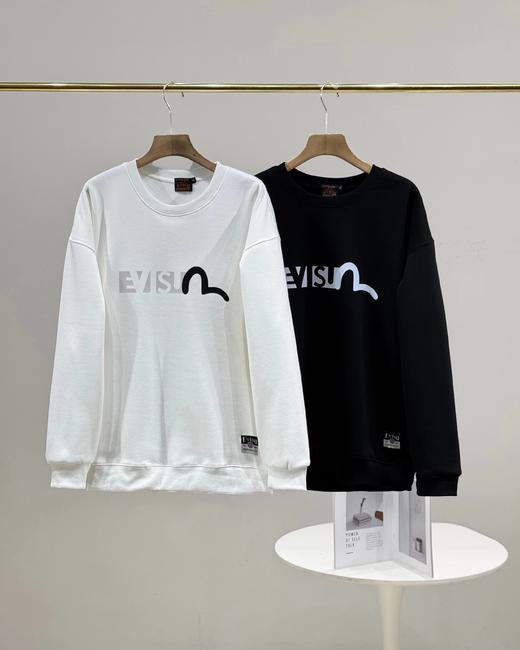 F011307秋冬情侣款商标海鸥印花银狐绒圆领套头卫衣 商品图0