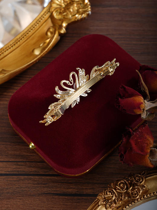 子佩集【天鹅恋曲】珍珠惜王妃发夹【HBFJ034】7mm珠镀金天鹅2601 商品图5