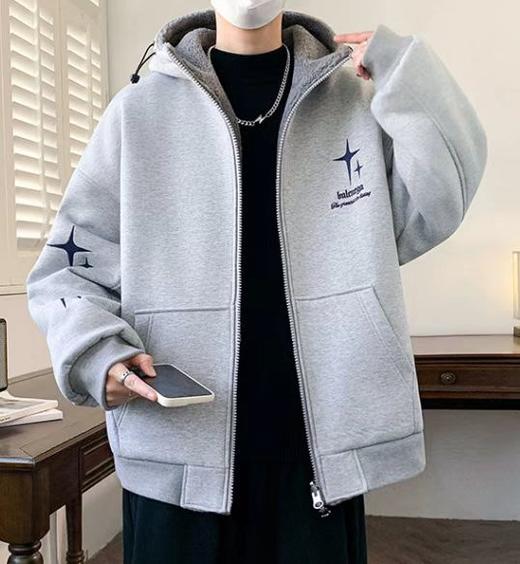 F011387双面穿加绒加厚连帽棉衣棉服男女同款外套 商品图3