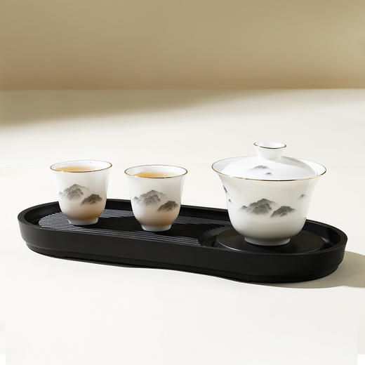 小罐茶园·青山盖碗套组（盖碗*1、碗盖*1、品茗杯*2、茶盘*1）【现货】 商品图7