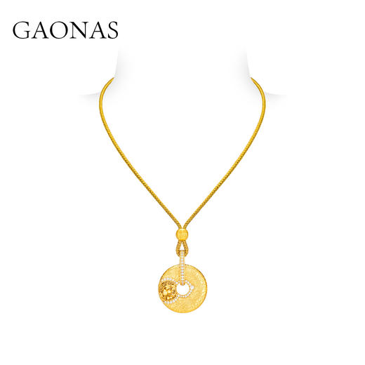 GAONAS   贵气老钱金色平安扣项链11674DGO 商品图1