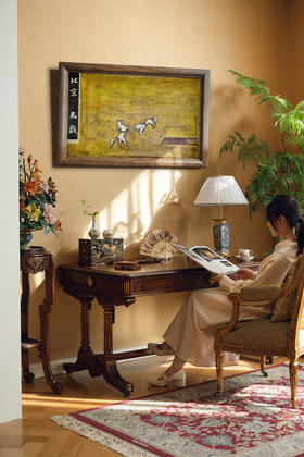 独角鹿西洋古董2017年中国台湾国立历史博物馆授权制作出品著名旅法艺术家常玉签名创作限量版画作品《北京马戏》