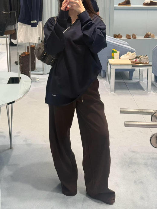 缪缪 新款来袭 斜拉链长袖POLO衫 蓝色/白色(MM) 商品图5