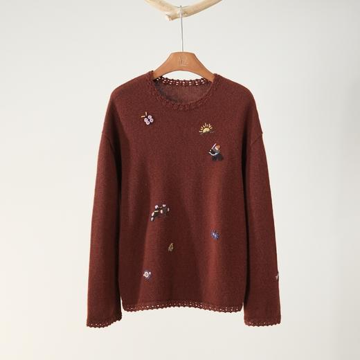 西子/100山羊绒手钩花边卡通针织衫/MSHJ0485 商品图0