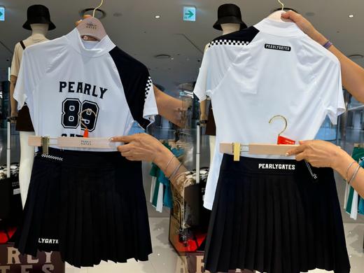 PG家春夏新款女士百褶短裙来啦！🇰🇷渠道高品质❗️款式太能抗打了！裙摆交叠运动时动感活泼，三个色都有撞色印花和条纹织带，美得很有辨识度，风格鲜明！ 商品图1