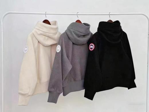 F011389新款抓绒羊毛饰章连帽夹克外套男女同款 商品图3