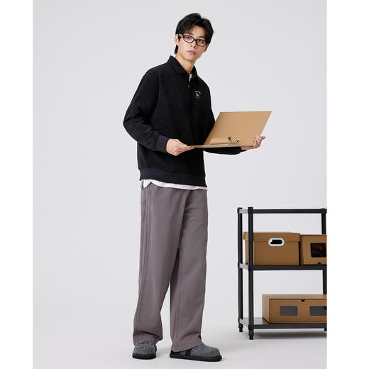 gxgjeans 男装25秋款男士长袖POLO衫个性绣花柔软亲肤透气日常百搭打底衫K&C 商品图1