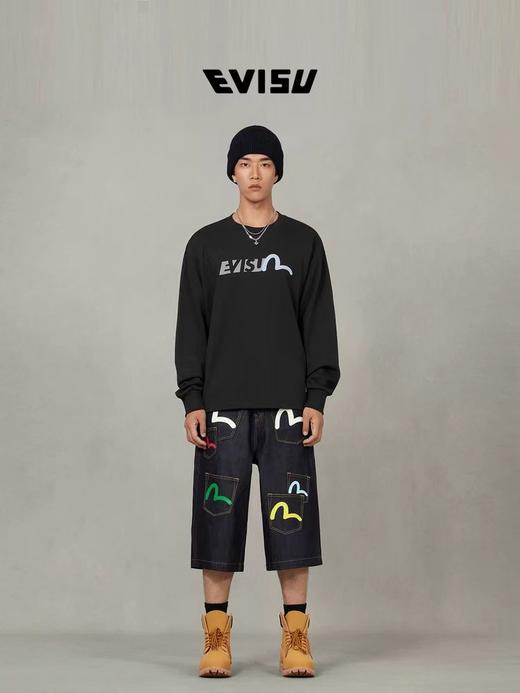 F011307秋冬情侣款商标海鸥印花银狐绒圆领套头卫衣 商品图4