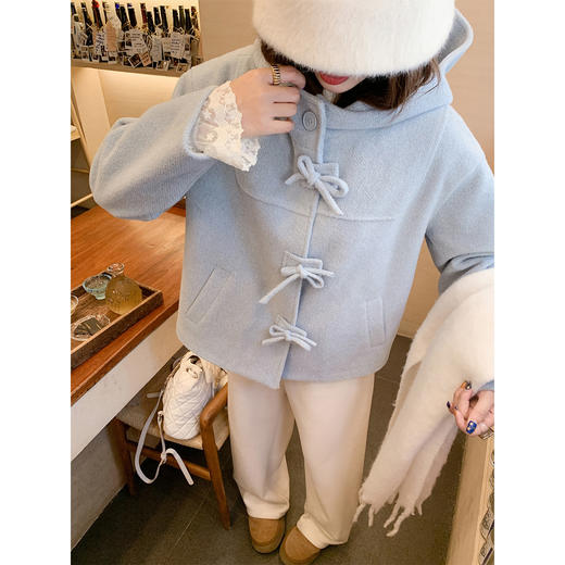 <曾小咸推荐>现货秒杀 ！微信超特价！韩系连帽呢子外套 日常369.99 立减210 秒杀159.99！！ 商品图1