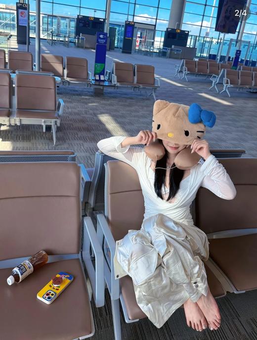 一店k 戴上𝗞𝗶𝘁𝘁𝘆酱脑袋咯ᜊ🥣 ！心心念念的黑皮三件套終於来啦！野兽联名豹纹小憩套装！✈️出行氛围感拉满！帆布袋U型枕毯子三件套 商品图7