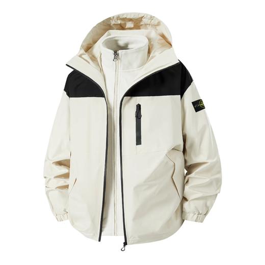 F011386新款三合一户外山系运动透气宽松连帽茄克休闲外套 商品图3