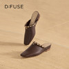 Dfuse迪芙斯2026春季新款时尚羊皮方头串珠穆勒拖鞋平底穆勒鞋单鞋DFE1110055 商品缩略图4