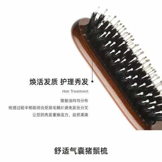 F011361简约实用蓬松高颅顶便携头皮按摩猪鬃毛梳子 商品图12