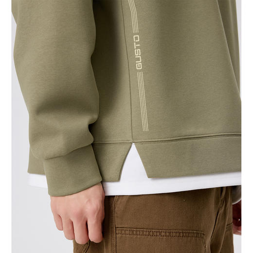 gxgjeans 男装【假两件卫衣】舒适日常百搭男士内搭校园通勤宽松圆领套头卫衣男K&C 商品图2